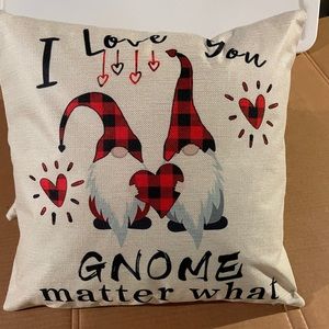 Twin gnome throw pillow